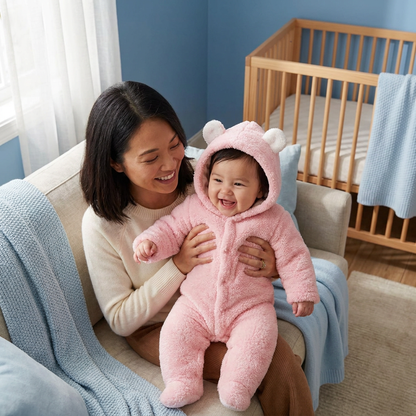 Soft & Cozy Baby Bear Hooded Jumpsuit