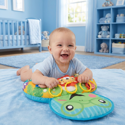 Baby Training Pillow for Tummy Time with Play Arch – Supports Sensory Development & Early Growth