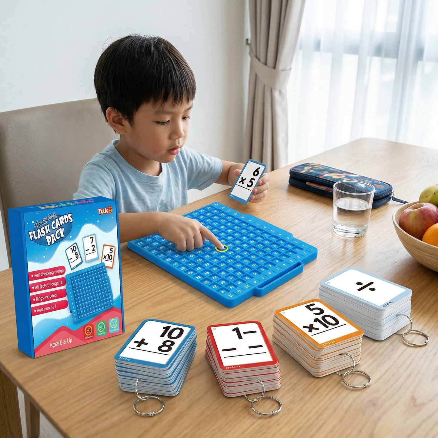 Math Learning Cards Set with Calculation Board – Addition, Subtraction, Multiplication & Division