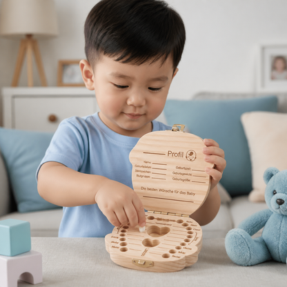 Wooden Baby Tooth Box – Kids Milk Teeth Storage & Keepsake Organizer