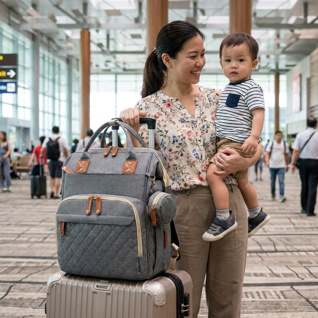 3-in-1 Travel Diaper Backpack with Foldable Baby Bed – Perfect for On-the-Go Parents