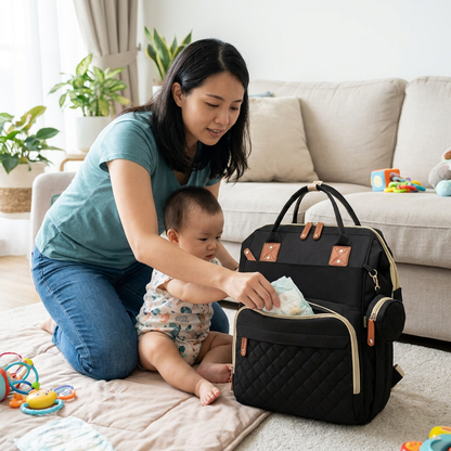 3-in-1 Travel Diaper Backpack with Foldable Baby Bed – Perfect for On-the-Go Parents