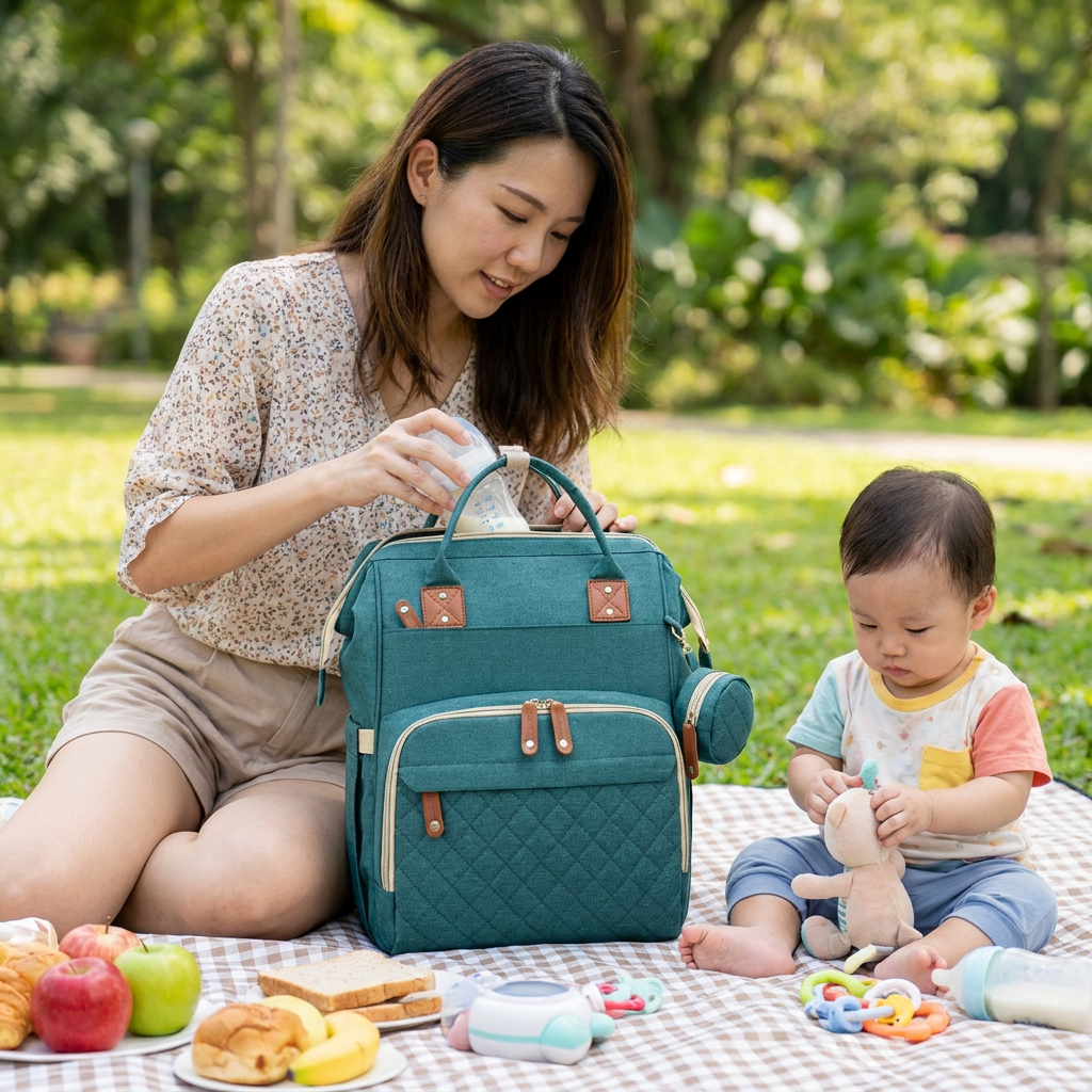 3-in-1 Travel Diaper Backpack with Foldable Baby Bed – Perfect for On-the-Go Parents