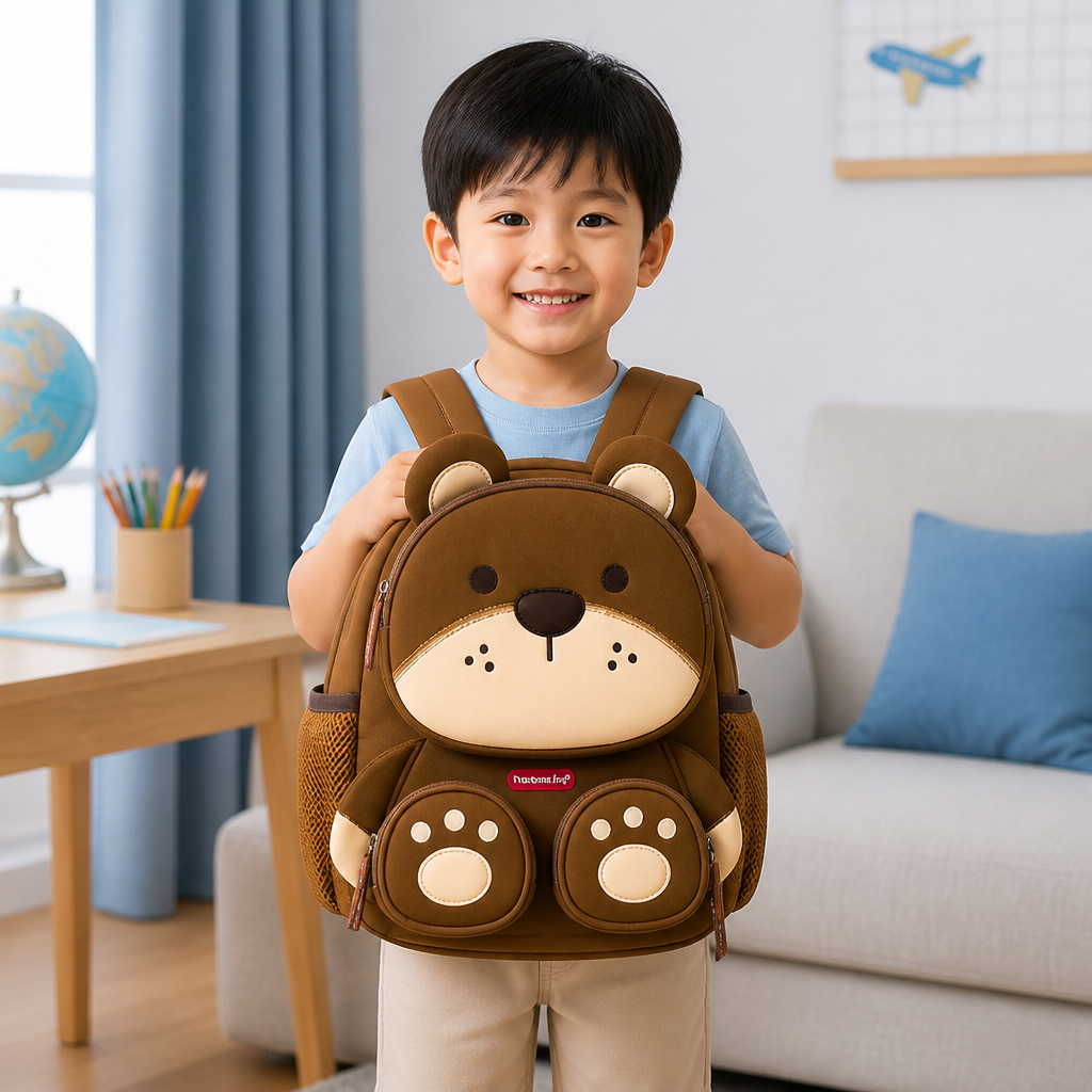 Kids Cartoon Animal Backpack – Lightweight Multi-Pocket School Bag