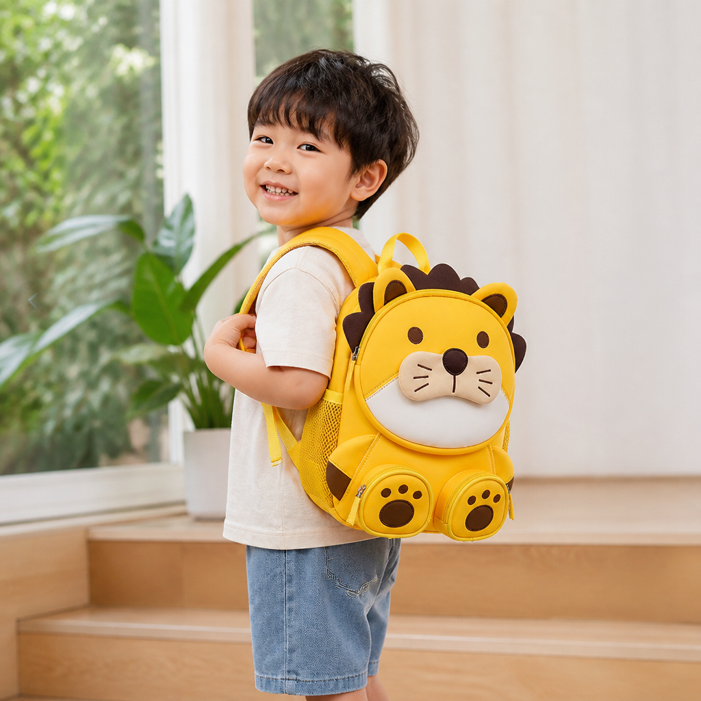 Kids Cartoon Animal Backpack – Lightweight Multi-Pocket School Bag