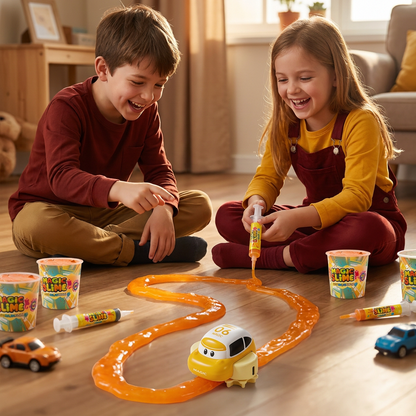 Magic Slime Race Track Set – DIY Electric Car Adventure