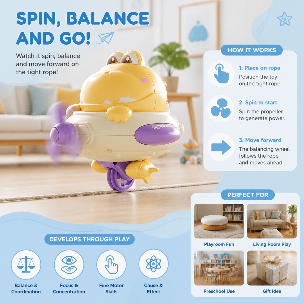 Dino Balance Spinner Toy for Kids