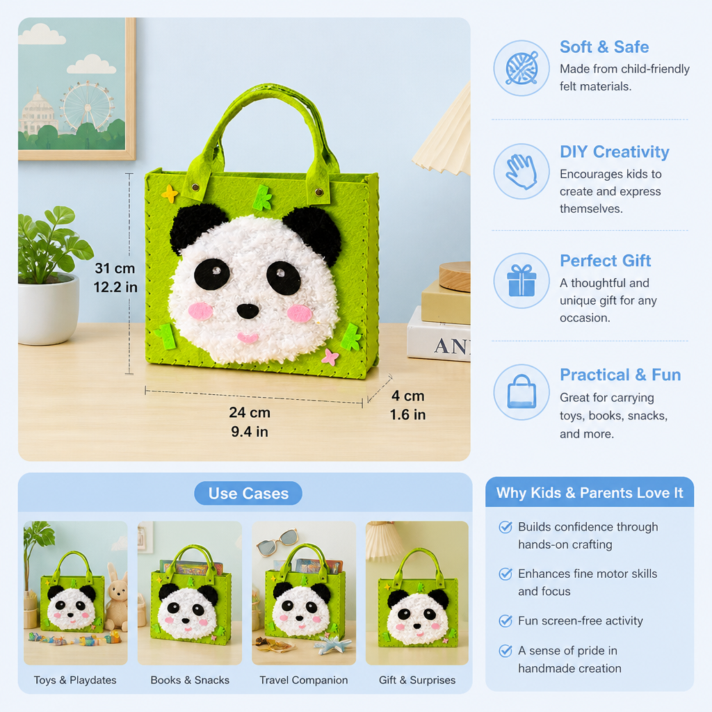 Kids DIY Plush Tote Bag Craft Kit