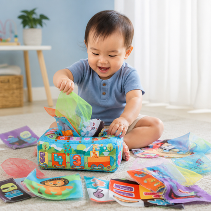 Montessori Magic Tissue Box – Sensory Learning Toy for Babies