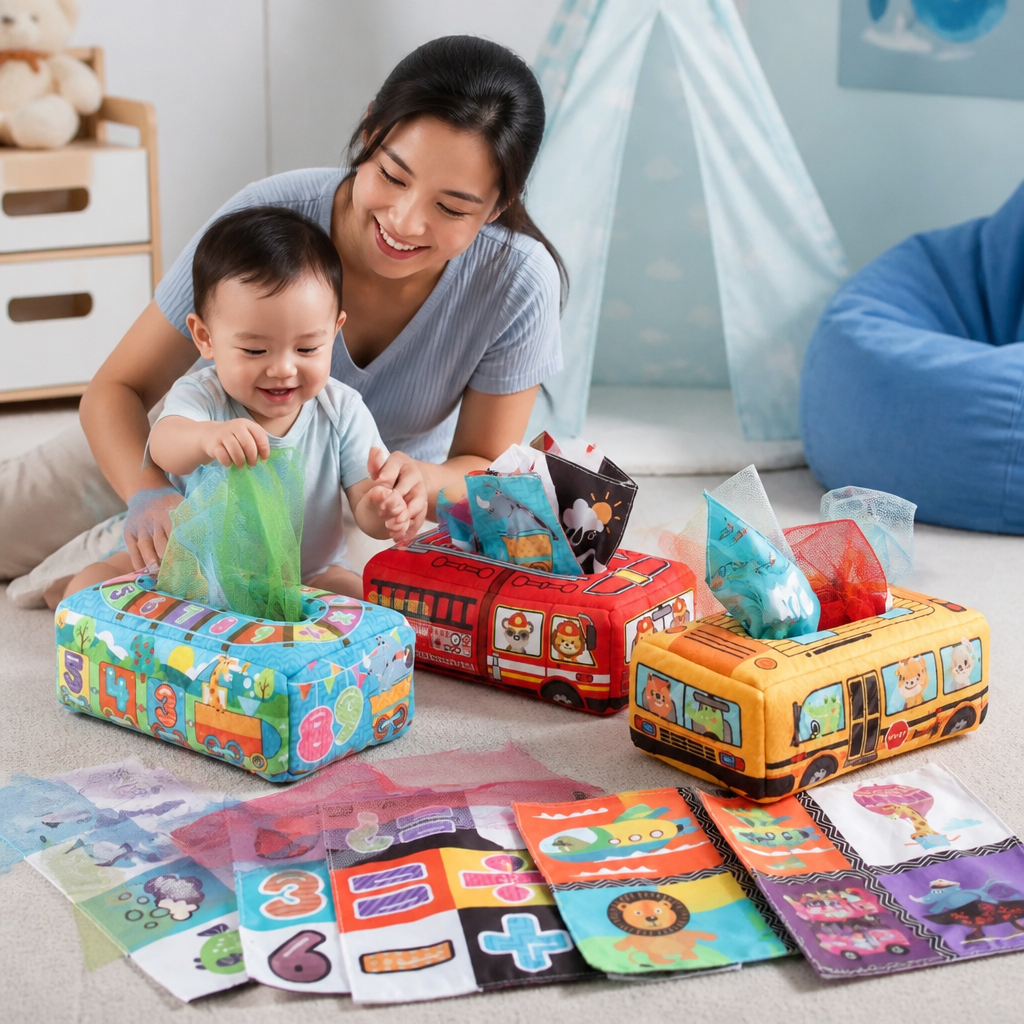 Montessori Magic Tissue Box – Sensory Learning Toy for Babies