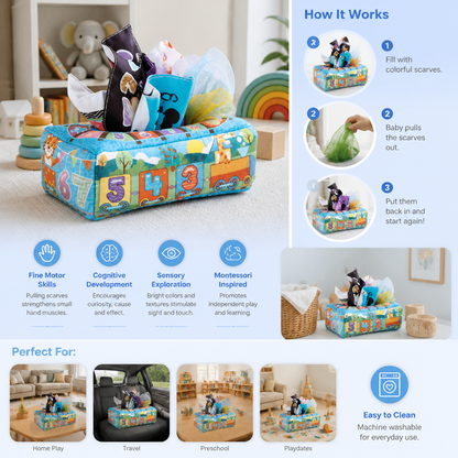 Montessori Magic Tissue Box – Sensory Learning Toy for Babies