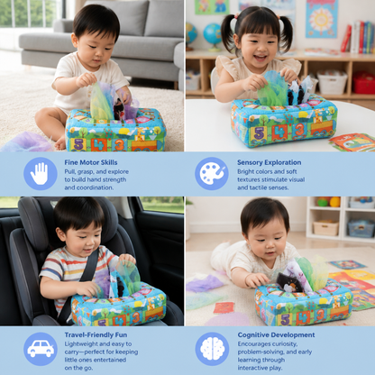 Montessori Magic Tissue Box – Sensory Learning Toy for Babies