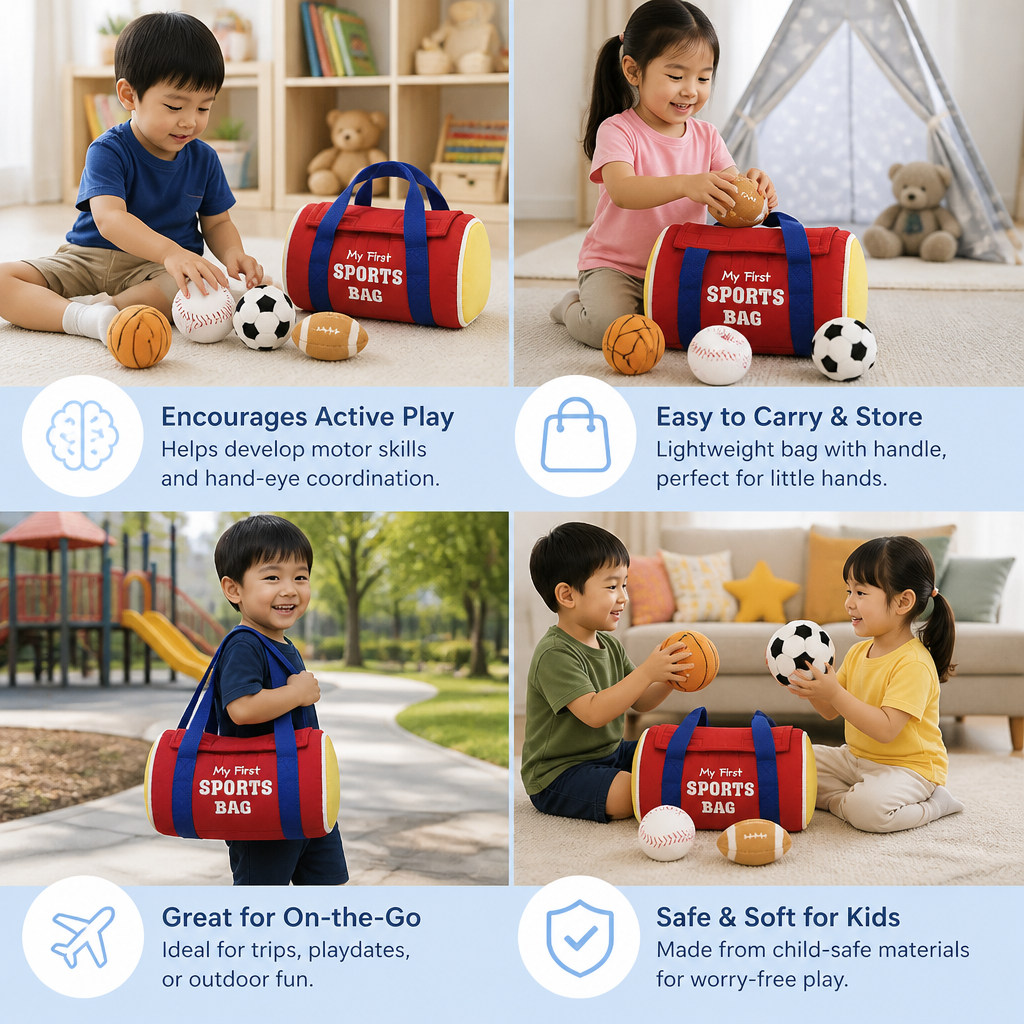 My First Sports Plush Bag – Soft Baby Play Set