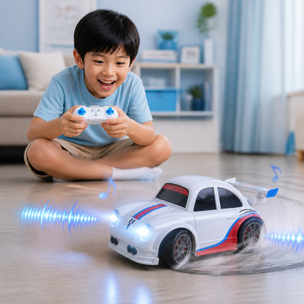 RC Racing Drift Car for Kids - Remote Control with Sensor Lights & Sound