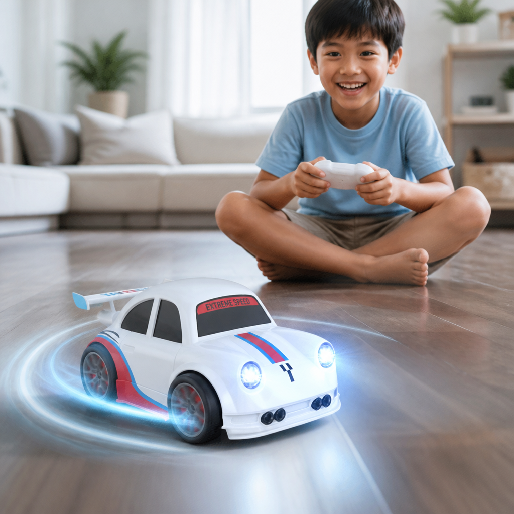 RC Racing Drift Car for Kids - Remote Control with Sensor Lights & Sound
