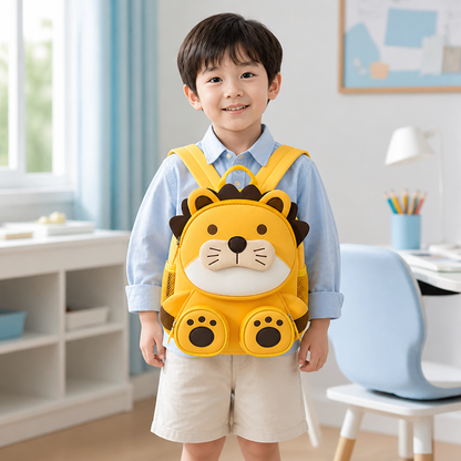 Kids Cartoon Animal Backpack – Lightweight Multi-Pocket School Bag