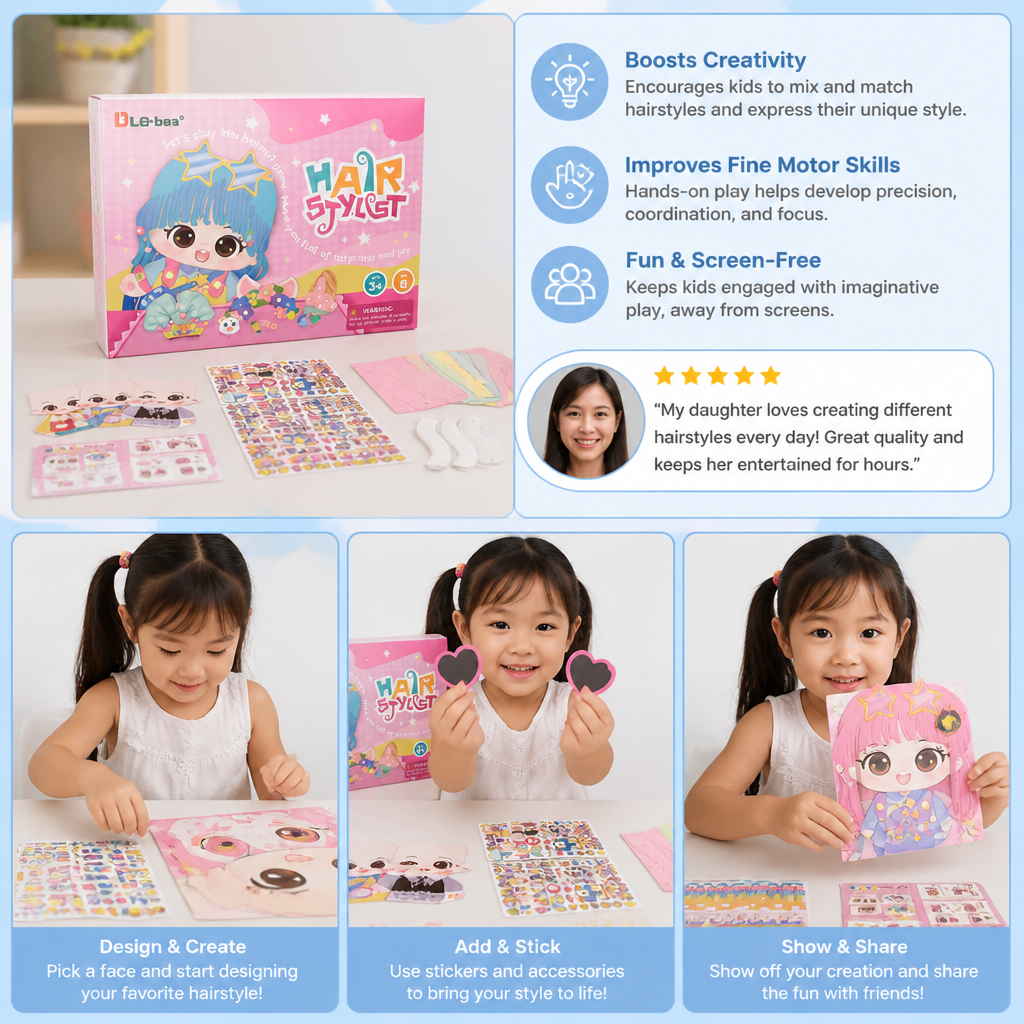 DIY Hair Stylist Craft Kit for Kids