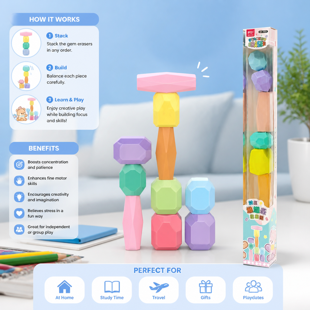 Stack & Build Gem Eraser Set