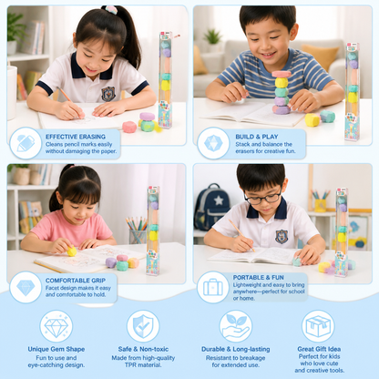 Stack & Build Gem Eraser Set