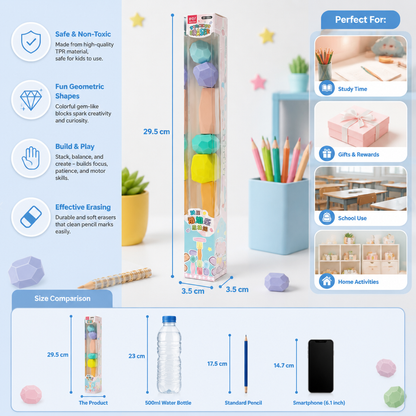 Stack & Build Gem Eraser Set