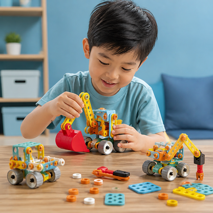 9-in-1 STEM Construction Vehicle Building Kit