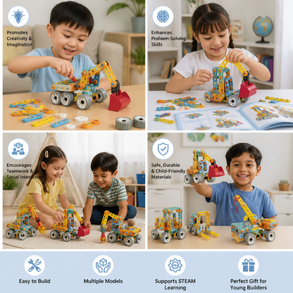 9-in-1 STEM Construction Vehicle Building Kit