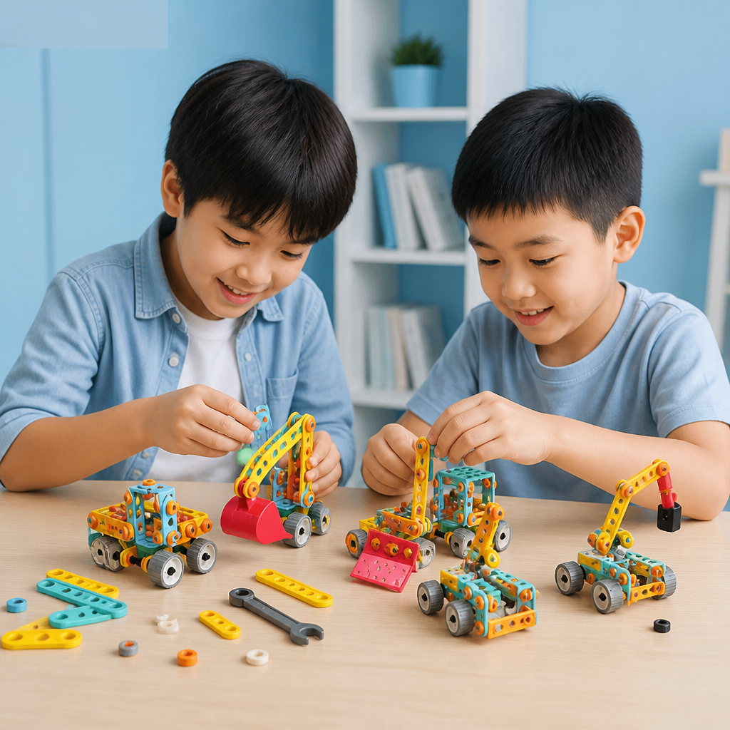 9-in-1 STEM Construction Vehicle Building Kit