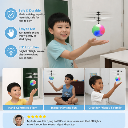 Hand-Controlled Flying LED Ball Drone for Kids