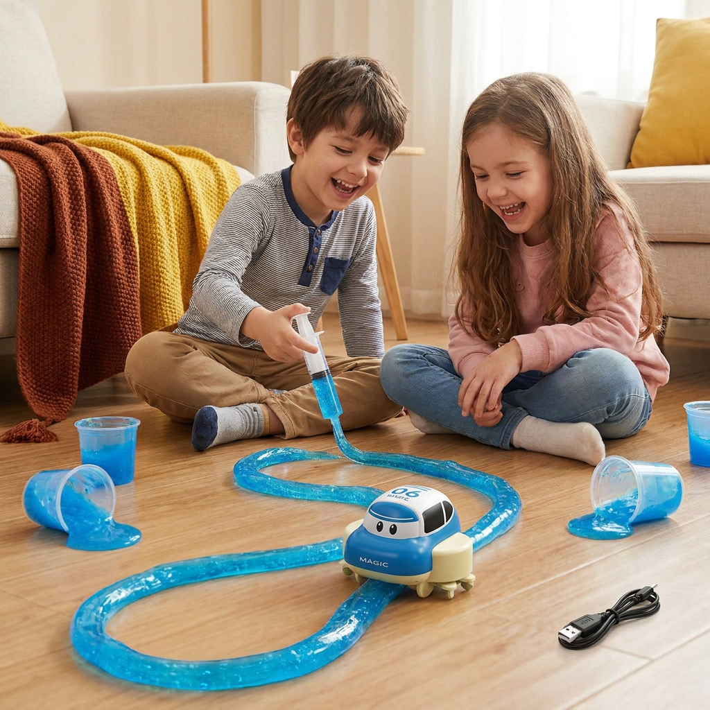 Magic Slime Race Track Set – DIY Electric Car Adventure