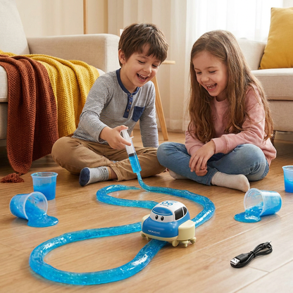 Magic Slime Race Track Set – DIY Electric Car Adventure