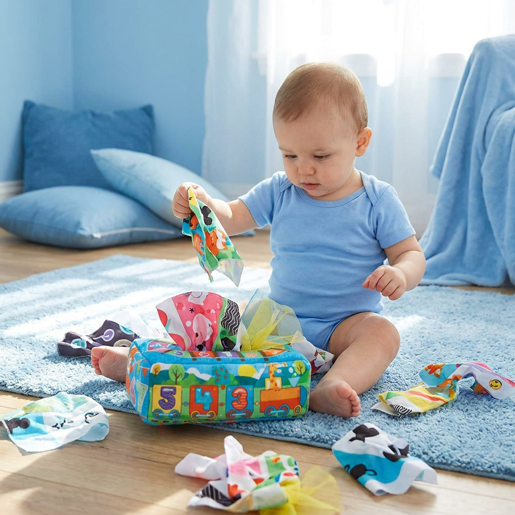 Montessori Magic Tissue Box – Sensory Learning Toy for Babies