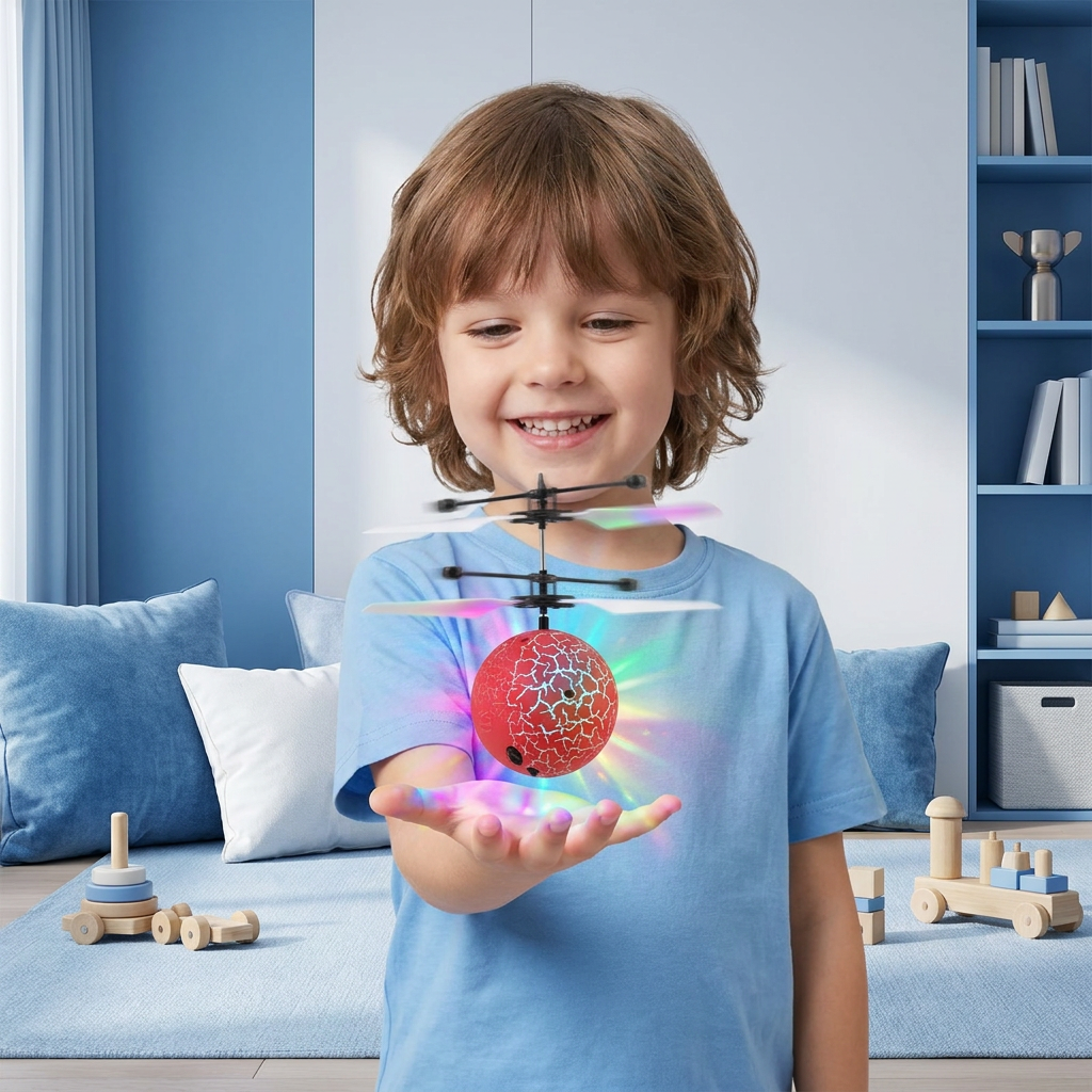 Hand-Controlled Flying LED Ball Drone for Kids