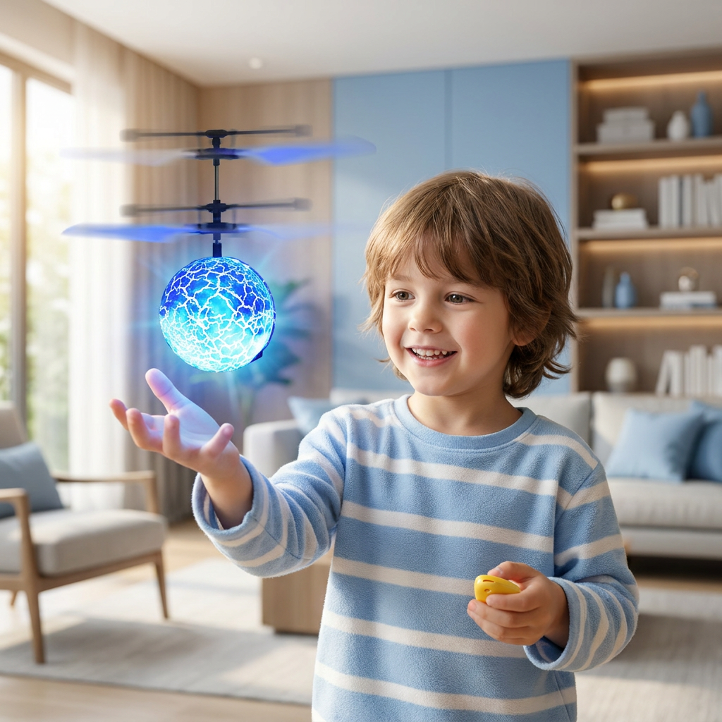 Hand-Controlled Flying LED Ball Drone for Kids