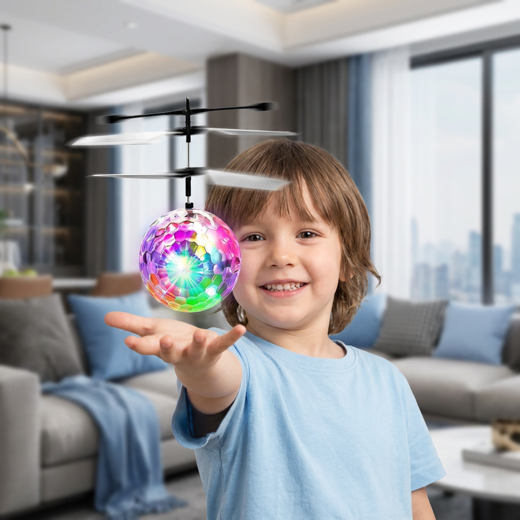 Hand-Controlled Flying LED Ball Drone for Kids