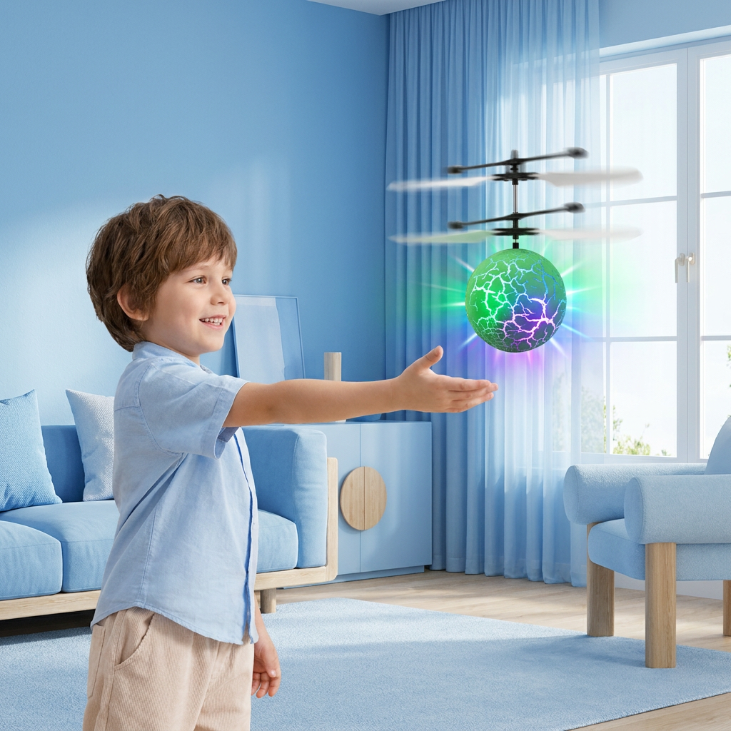 Hand-Controlled Flying LED Ball Drone for Kids