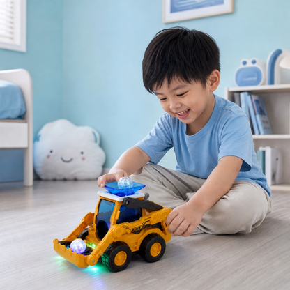 Musical Light-Up Excavator Toy with Continuous Ball Scooping Action