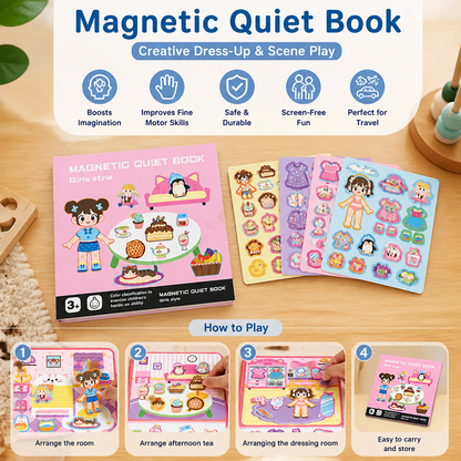 Montessori Magnetic Quiet Book – Creative Dress-Up & Scene Play