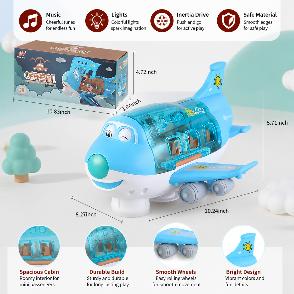 Driving Toy Airplane with Lights and Music