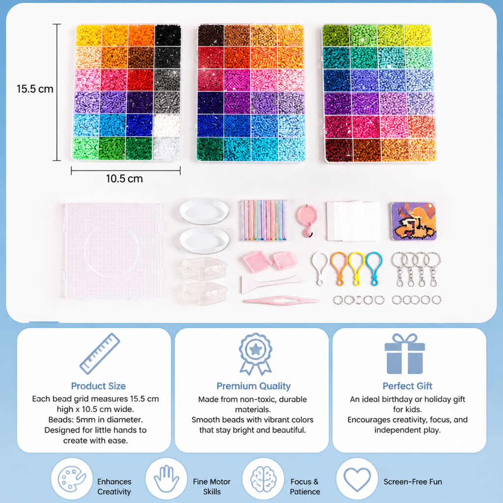 Premium Fuse Beads Set with Crafting Tools – DIY Arts & Crafts Kit