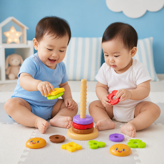 Interactive Rotating Burger Stacking Puzzle