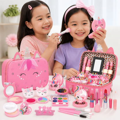 Kids’ Eco-Friendly & Easy-to-Wash Princess Makeup Kit with Cosmetic Bag