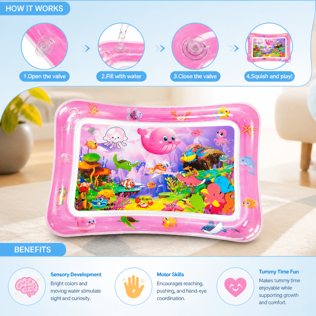 Inflatable Tummy Time Water Play Mat
