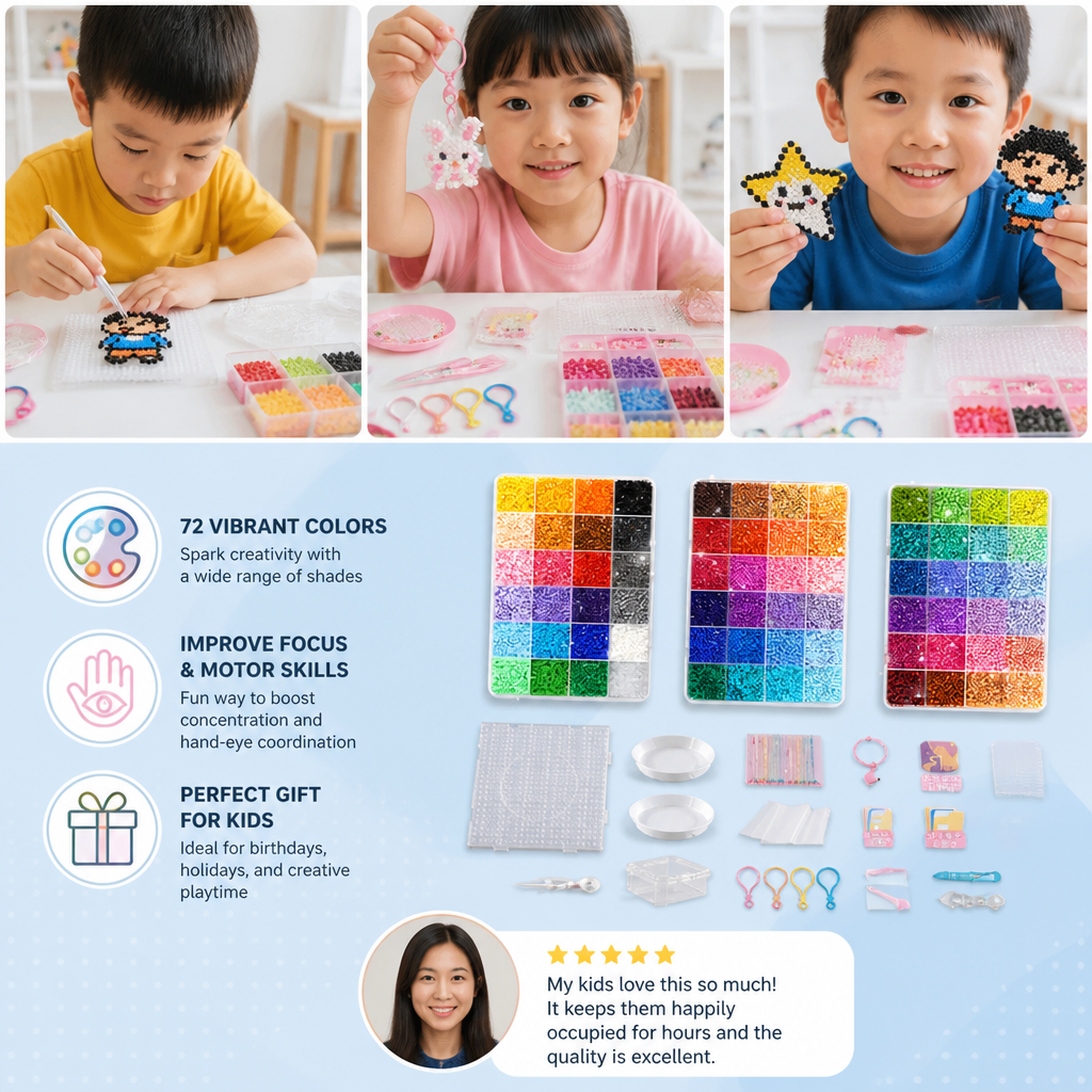 Premium Fuse Beads Set with Crafting Tools – DIY Arts & Crafts Kit