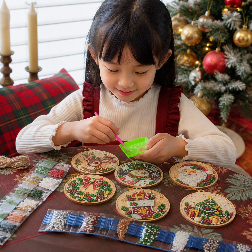 DIY Christmas Diamond Painting Ornament Kit – Festive Tree Hanging Decorations