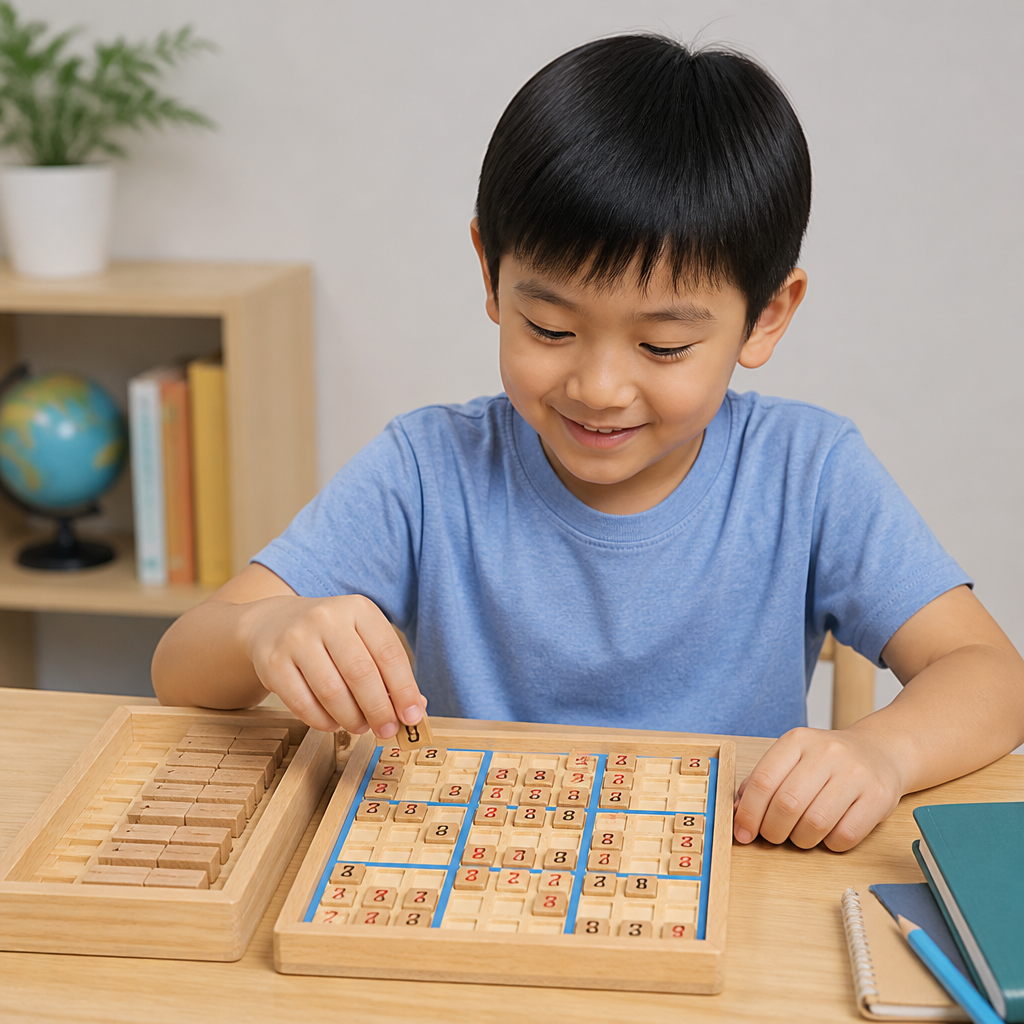 Wooden Sudoku Puzzle Board – Educational Logic & Math Game
