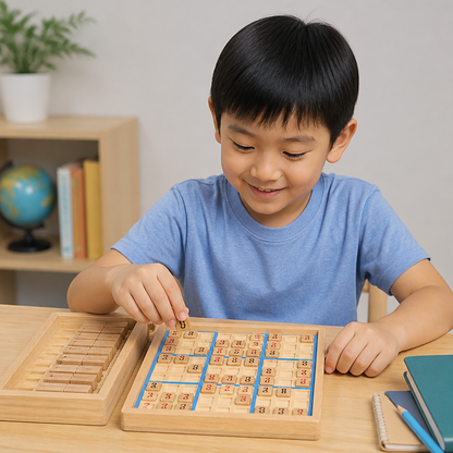 Wooden Sudoku Puzzle Board – Educational Logic & Math Game