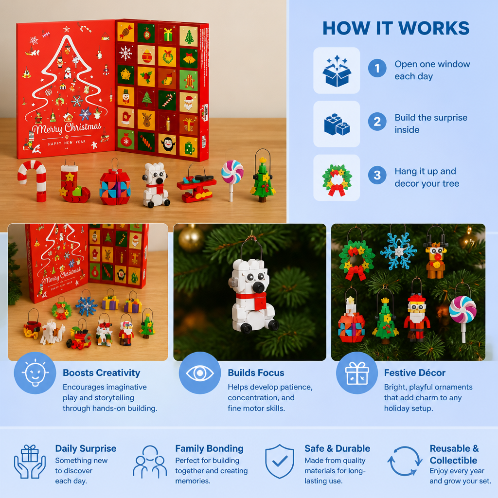 Christmas Ornament Building Blocks Advent Calendar