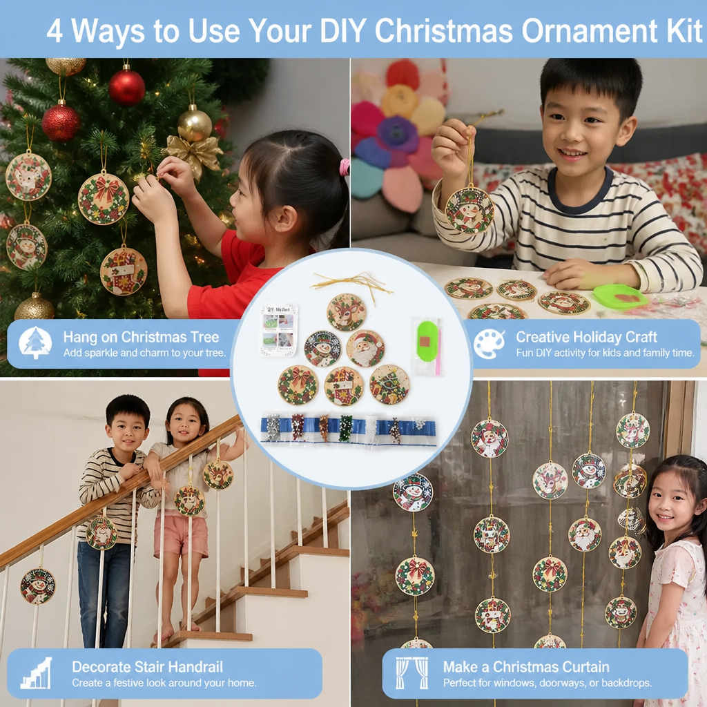 DIY Christmas Diamond Painting Ornament Kit – Festive Tree Hanging Decorations