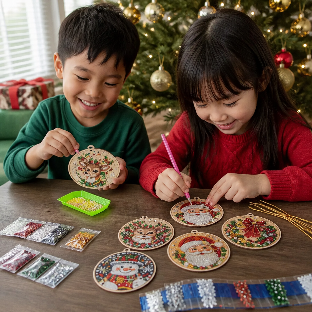 DIY Christmas Diamond Painting Ornament Kit – Festive Tree Hanging Decorations