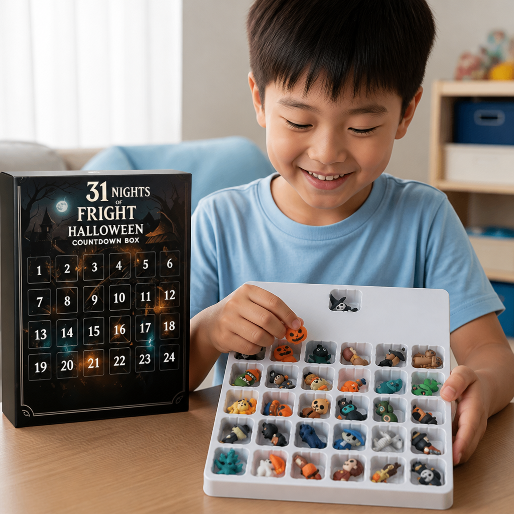 Halloween Countdown Calendar with Surprise Horror Mini Figures & Charms
